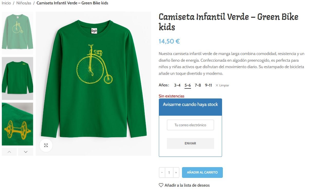 Camiseta verde bici