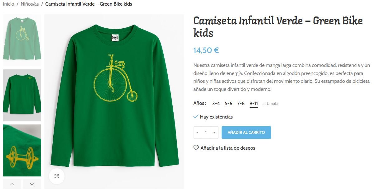 Camiseta verde bici