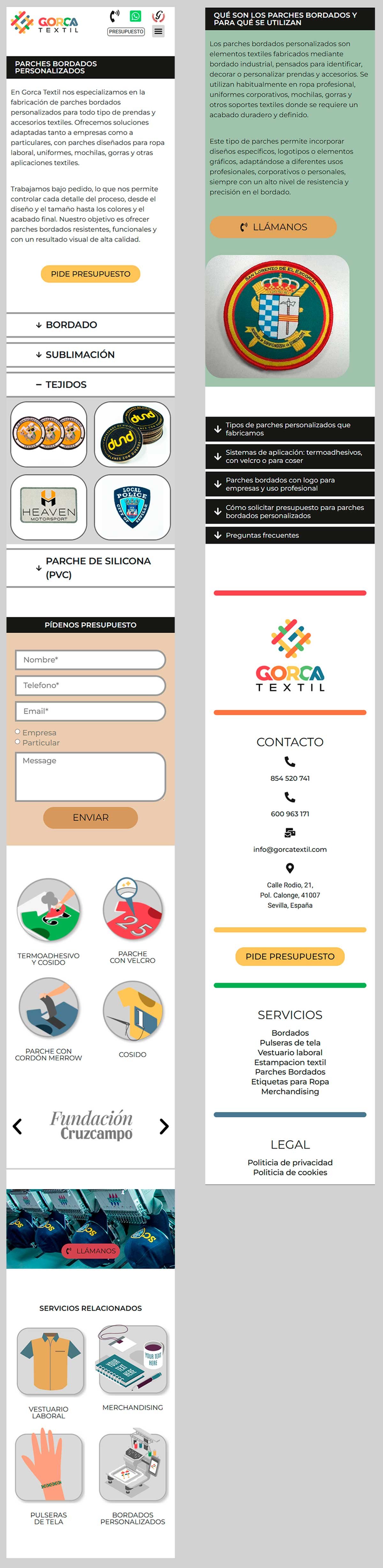 Vista de página del sitio web