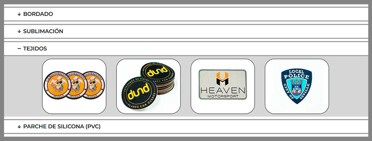 Elementos visuales del catálogo