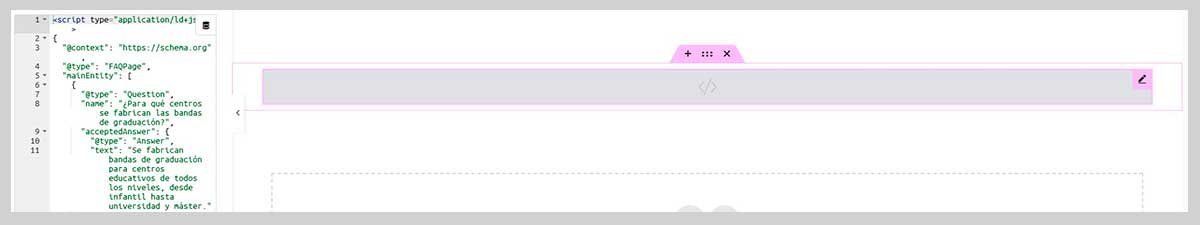 Sección de contenido web