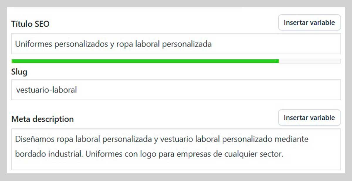 Catálogo de productos optimizado